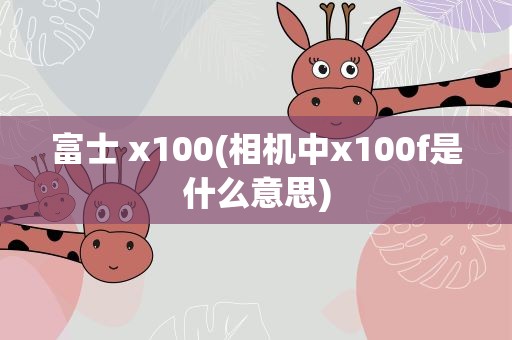 富士 x100(相机中x100f是什么意思)