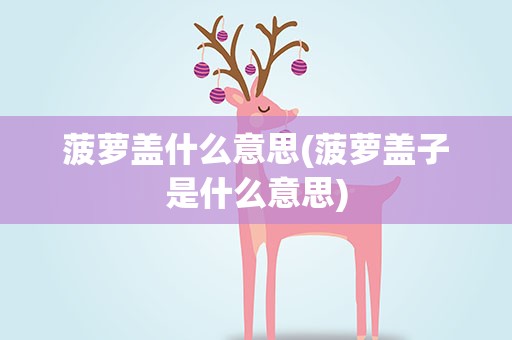 菠萝盖什么意思(菠萝盖子是什么意思)