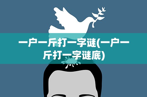 一户一斤打一字谜(一户一斤打一字谜底)