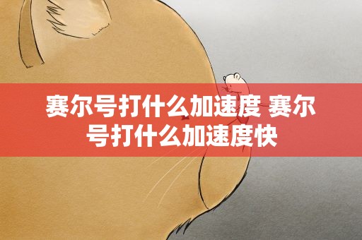 赛尔号打什么加速度 赛尔号打什么加速度快