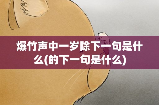 爆竹声中一岁除下一句是什么(的下一句是什么)