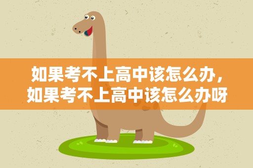 如果考不上高中该怎么办，如果考不上高中该怎么办呀