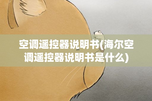 空调遥控器说明书(海尔空调遥控器说明书是什么)