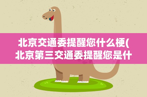 北京交通委提醒您什么梗(北京第三交通委提醒您是什么梗)