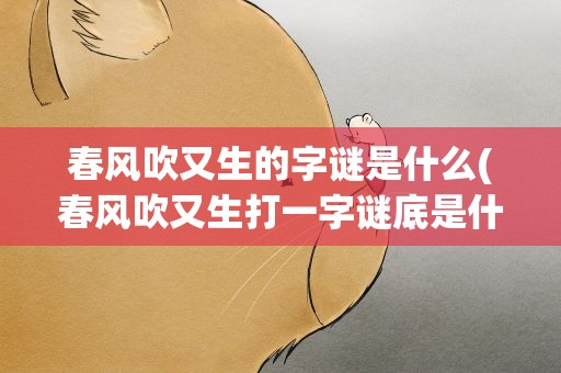 春风吹又生的字谜是什么(春风吹又生打一字谜底是什么)