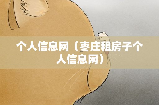 个人信息网（枣庄租房子个人信息网）