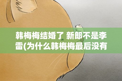 韩梅梅结婚了 新郎不是李雷(为什么韩梅梅最后没有嫁给李雷啊)