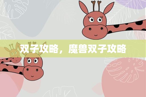 双子攻略，魔兽双子攻略