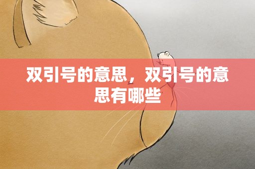 双引号的意思，双引号的意思有哪些