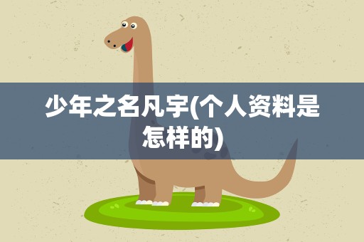 少年之名凡宇(个人资料是怎样的)