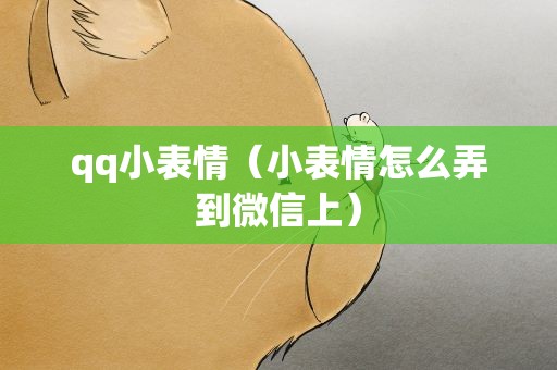 qq小表情（小表情怎么弄到微信上）