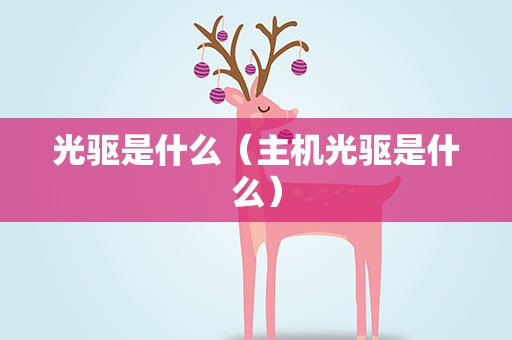 光驱是什么（主机光驱是什么）