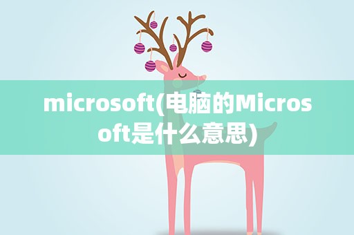 microsoft(电脑的Microsoft是什么意思)