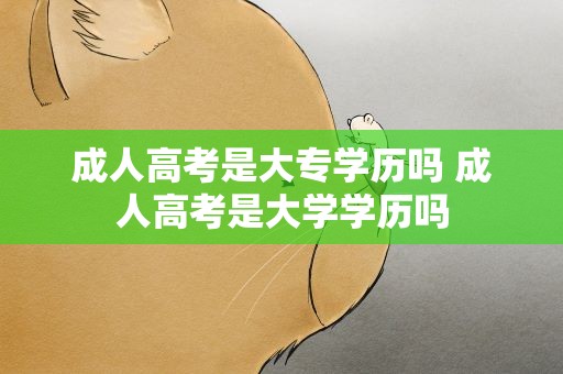 成人高考是大专学历吗 成人高考是大学学历吗