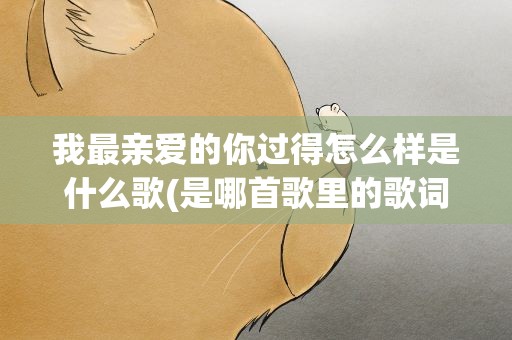 我最亲爱的你过得怎么样是什么歌(是哪首歌里的歌词)
