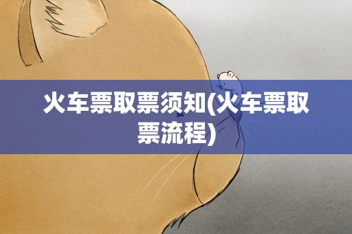 火车票取票须知(火车票取票流程)