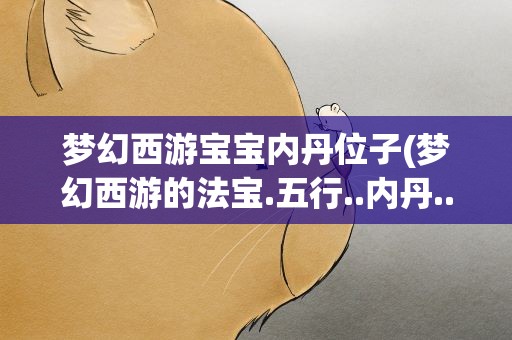 梦幻西游宝宝内丹位子(梦幻西游的法宝.五行..内丹..摆放位置)