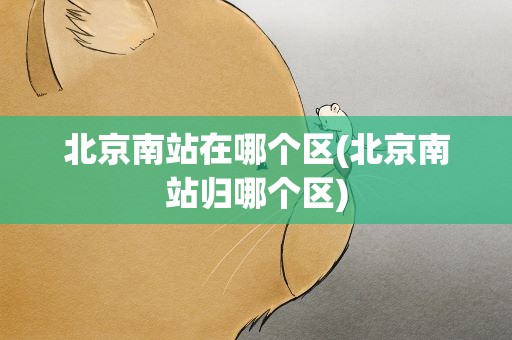 北京南站在哪个区(北京南站归哪个区)