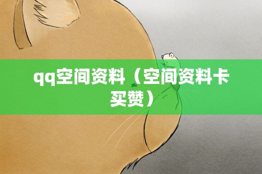 qq空间资料（空间资料卡买赞）