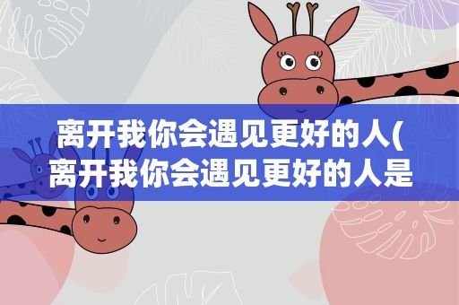 离开我你会遇见更好的人(离开我你会遇见更好的人是什么歌)