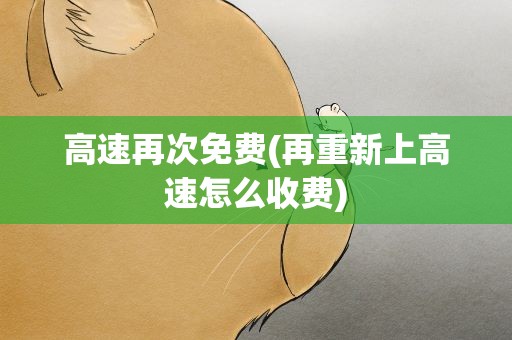 高速再次免费(再重新上高速怎么收费)
