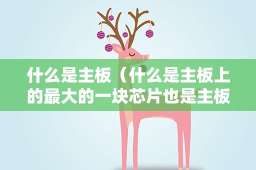 什么是主板（什么是主板上的最大的一块芯片也是主板的核心）