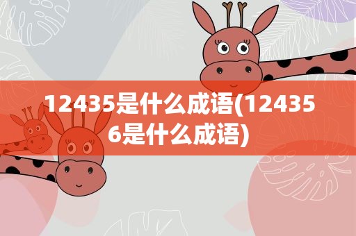 12435是什么成语(124356是什么成语)