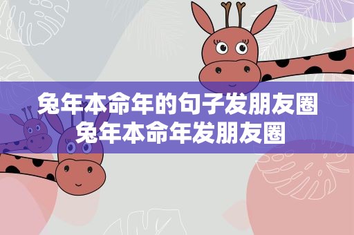 兔年本命年的句子发朋友圈 兔年本命年发朋友圈