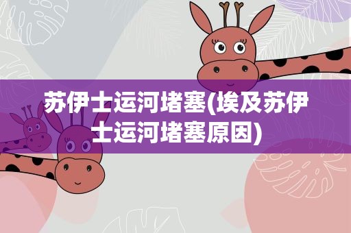 苏伊士运河堵塞(埃及苏伊士运河堵塞原因)