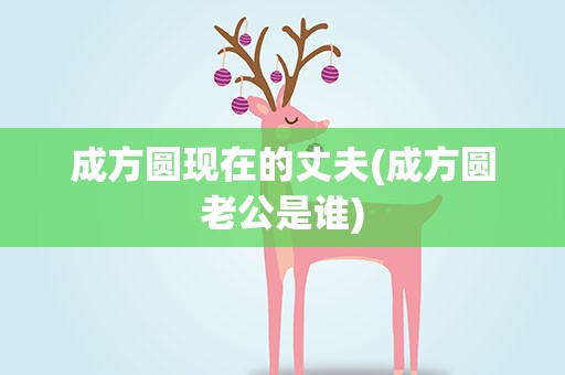 成方圆现在的丈夫(成方圆老公是谁)