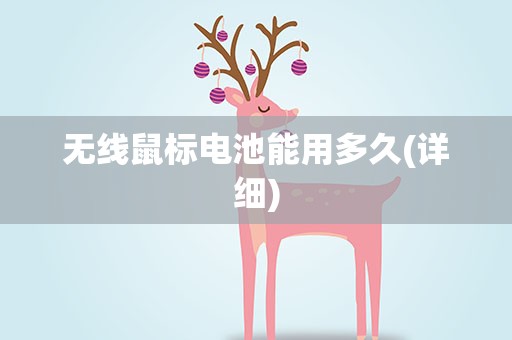 无线鼠标电池能用多久(详细)
