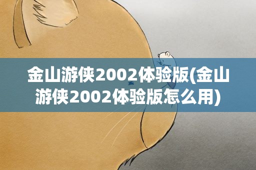 金山游侠2002体验版(金山游侠2002体验版怎么用)
