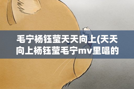 毛宁杨钰莹天天向上(天天向上杨钰莹毛宁mv里唱的什么歌)