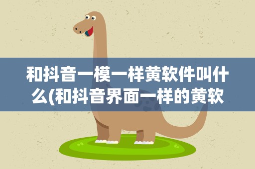 和抖音一模一样黄软件叫什么(和抖音界面一样的黄软件叫什么)