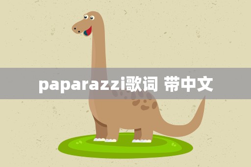 paparazzi歌词 带中文
