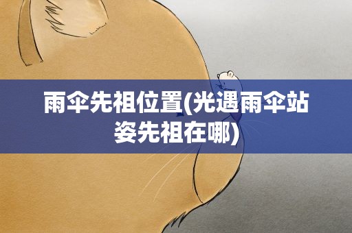 雨伞先祖位置(光遇雨伞站姿先祖在哪)