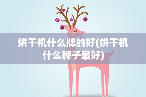 烘干机什么牌的好(烘干机什么牌子最好)