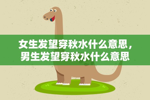 女生发望穿秋水什么意思，男生发望穿秋水什么意思