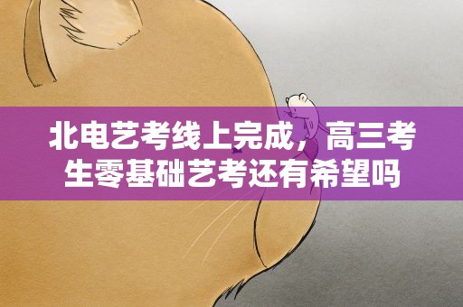 北电艺考线上完成，高三考生零基础艺考还有希望吗