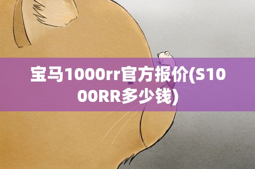 宝马1000rr官方报价(S1000RR多少钱)