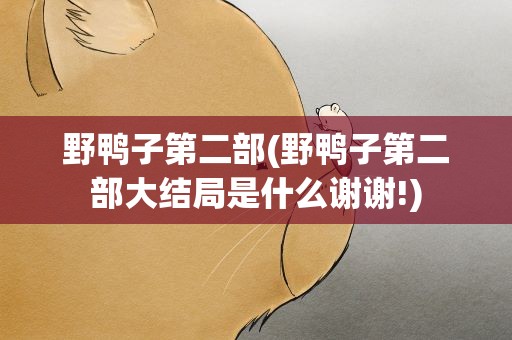 野鸭子第二部(野鸭子第二部大结局是什么谢谢!)