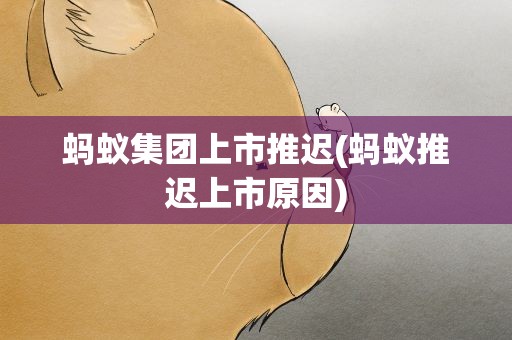 蚂蚁集团上市推迟(蚂蚁推迟上市原因)