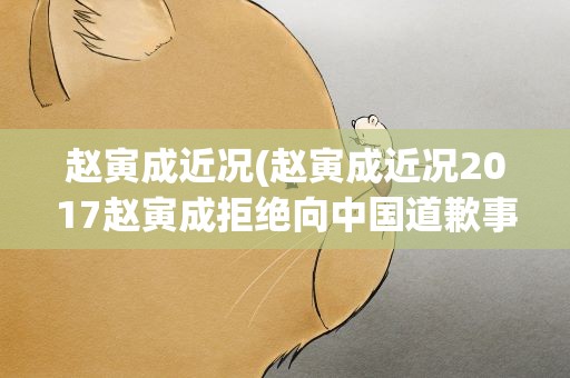 赵寅成近况(赵寅成近况2017赵寅成拒绝向中国道歉事件的经过)