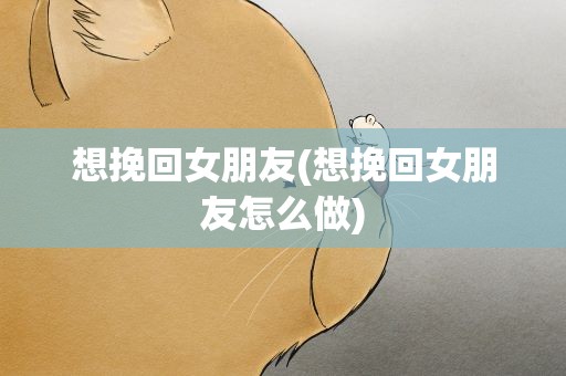 想挽回女朋友(想挽回女朋友怎么做)