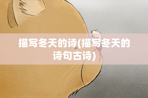 描写冬天的诗(描写冬天的诗句古诗)