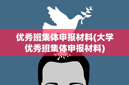 优秀班集体申报材料(大学优秀班集体申报材料)