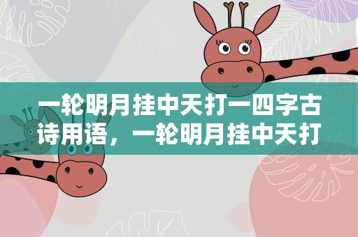 一轮明月挂中天打一四字古诗用语，一轮明月挂中天打一四字术语