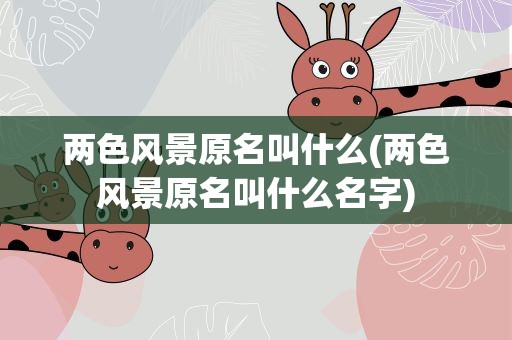 两色风景原名叫什么(两色风景原名叫什么名字)