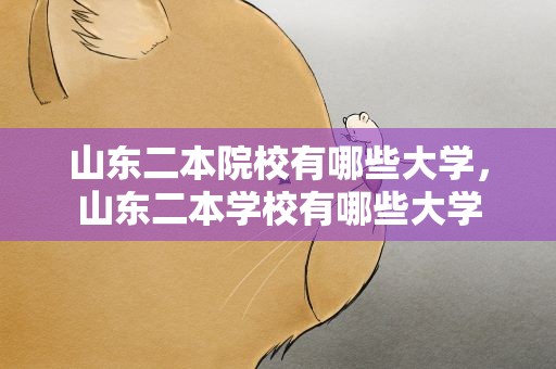山东二本院校有哪些大学，山东二本学校有哪些大学