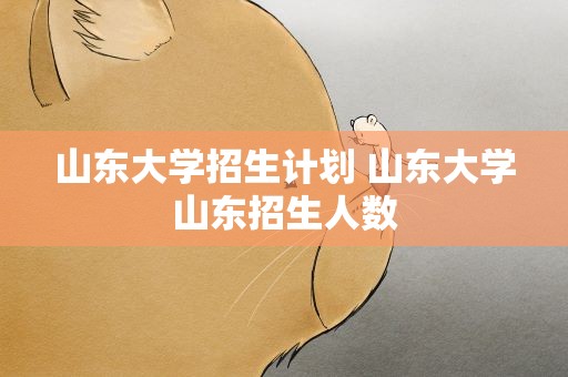 山东大学招生计划 山东大学山东招生人数